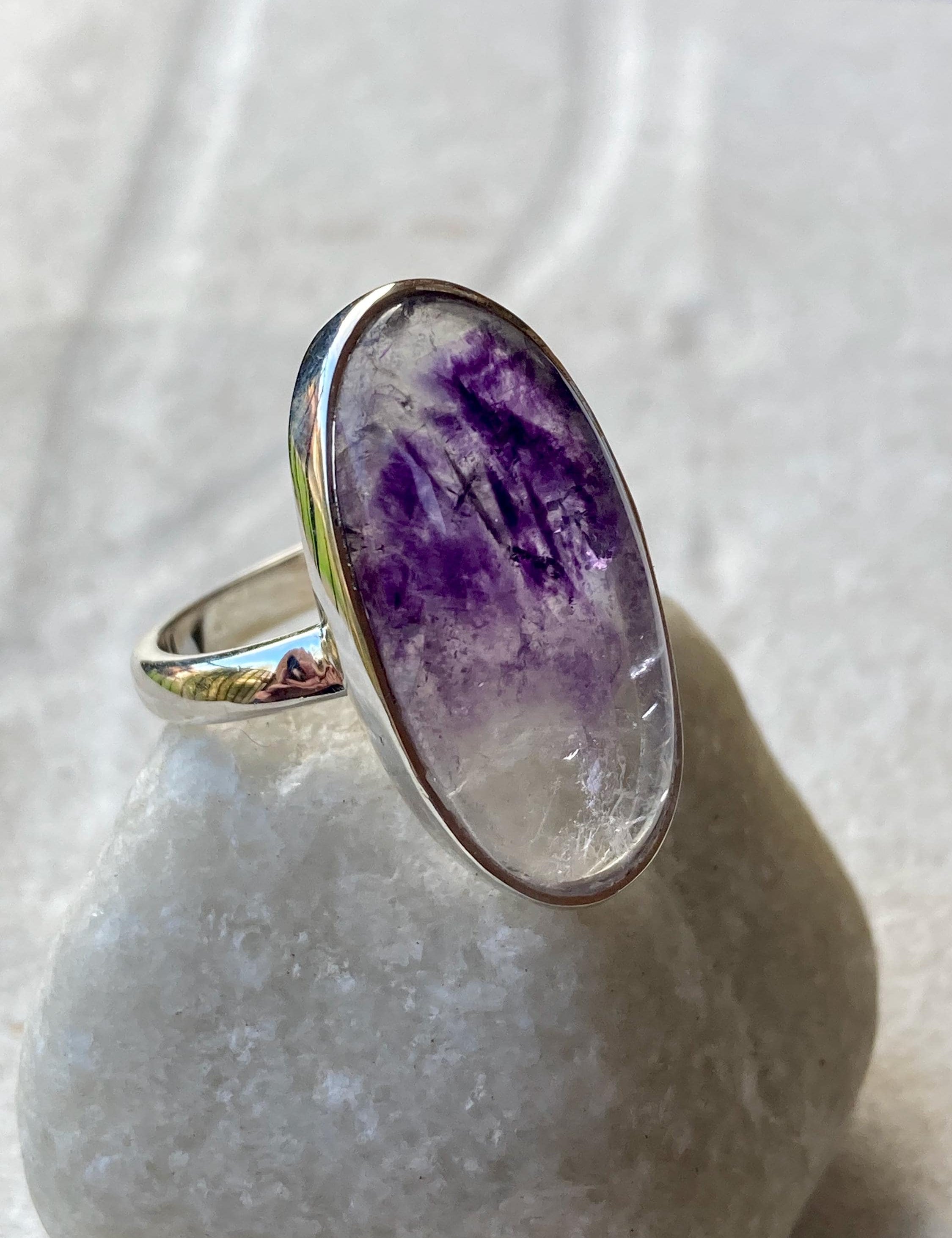 Blue John Silver Handmade Oval Ring