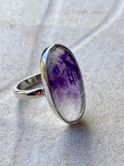 Blue John Silver Handmade Oval Ring