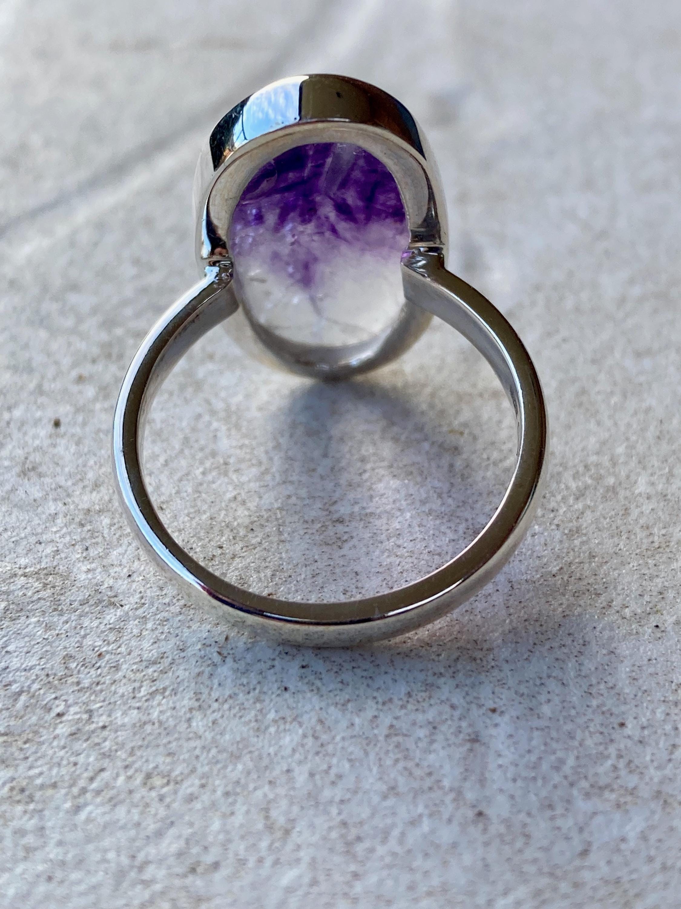 Blue John Silver Handmade Oval Ring
