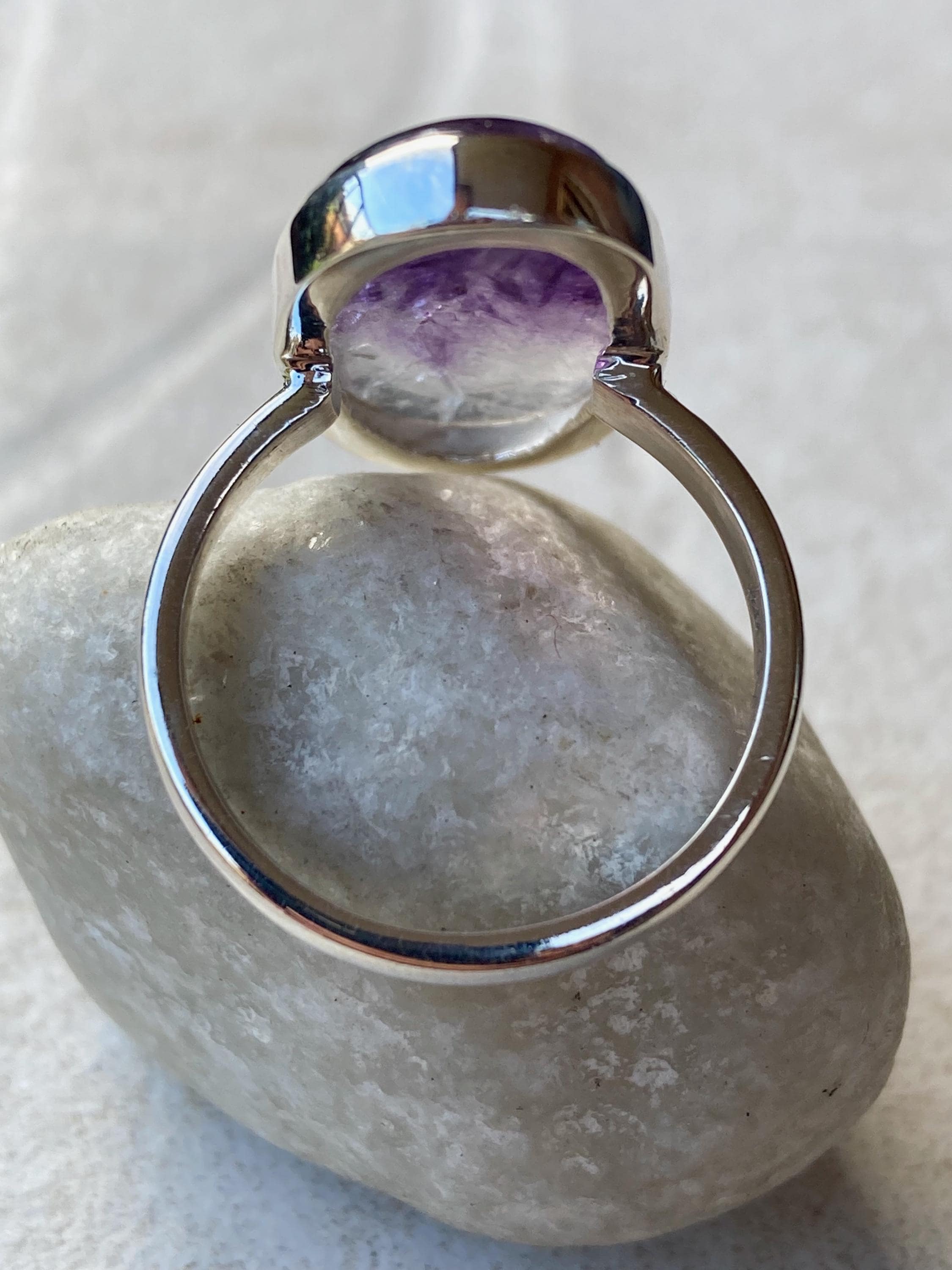 Blue John Silver Handmade Oval Ring