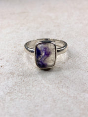 Blue John Silver Square Handmade Ring 12mm x 9mm