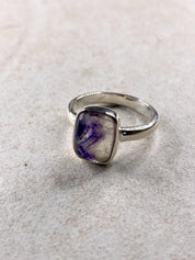 Blue John Silver Square Handmade Ring 12mm x 9mm