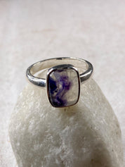 Blue John Silver Square Handmade Ring 12mm x 9mm