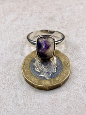 Blue John Silver Square Handmade Ring 12mm x 9mm