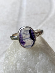 Blue John Silver Oval Ring 13 mm x 10 mm