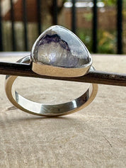 Blue John Silver Oval Ring 13mm x 13mm