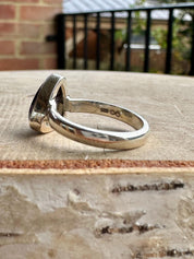 Blue John Silver Oval Ring 13mm x 13mm