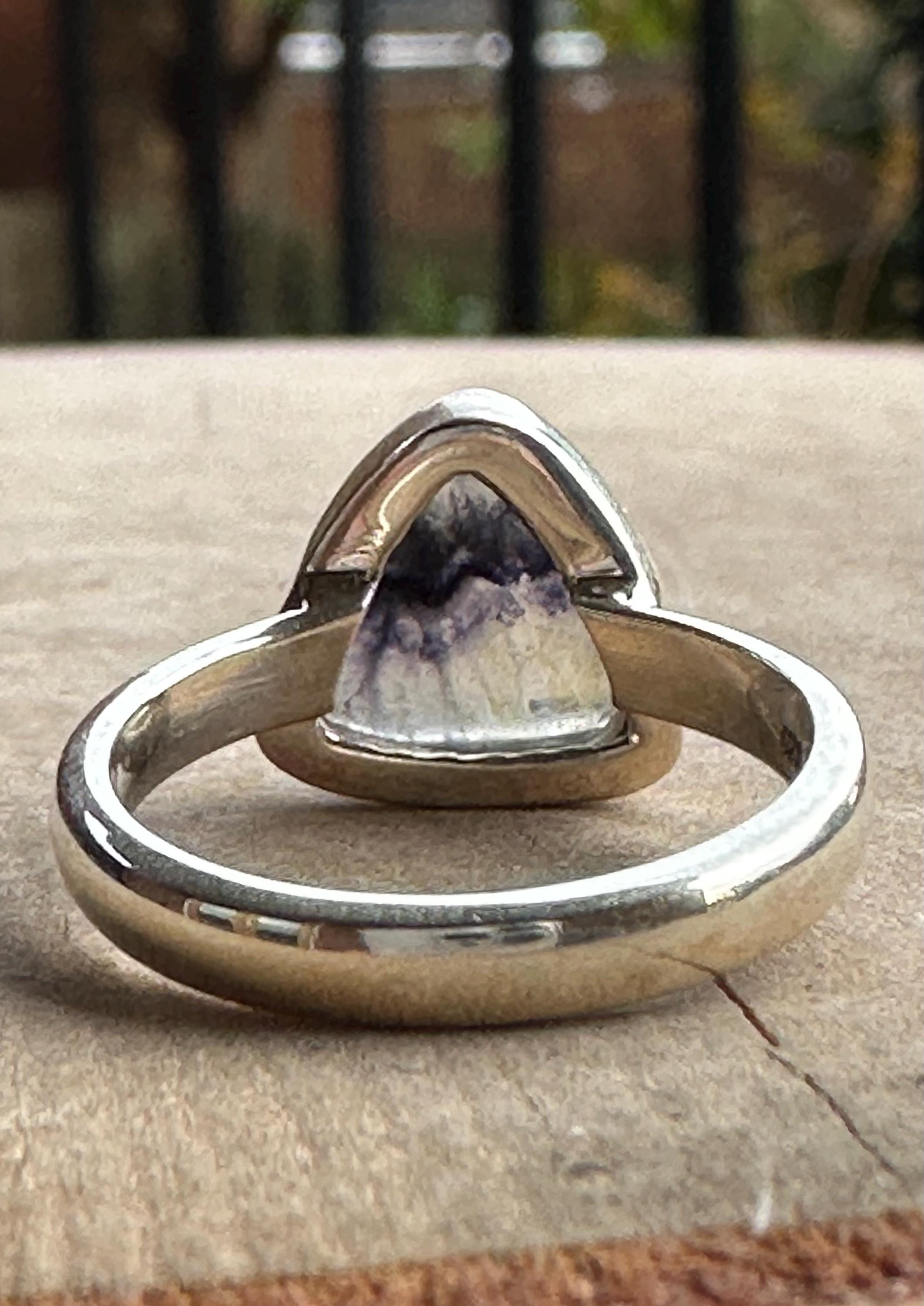 Blue John Silver Oval Ring 13mm x 13mm