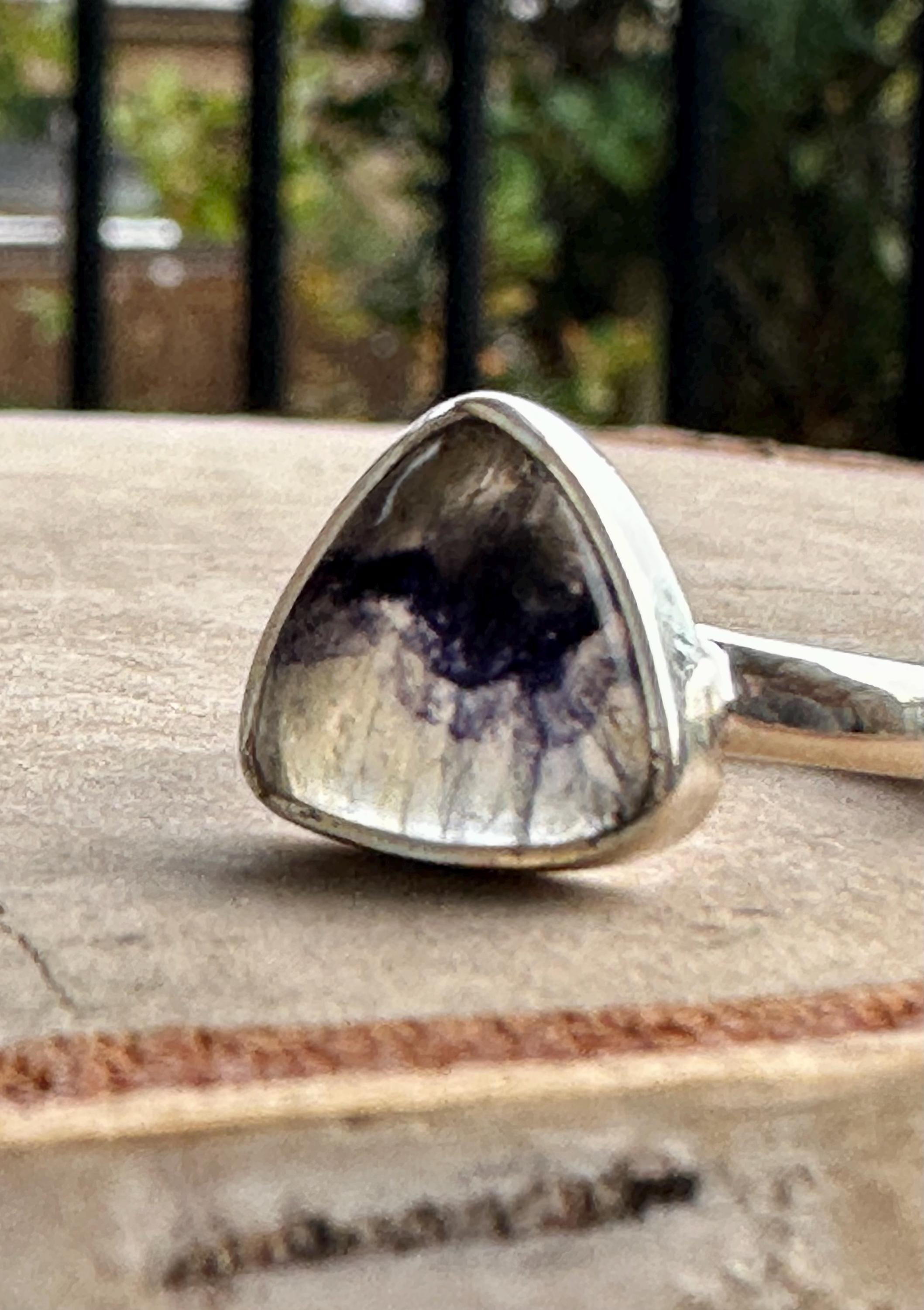 Blue John Silver Oval Ring 13mm x 13mm