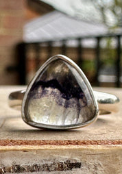 Blue John Silver Oval Ring 13mm x 13mm
