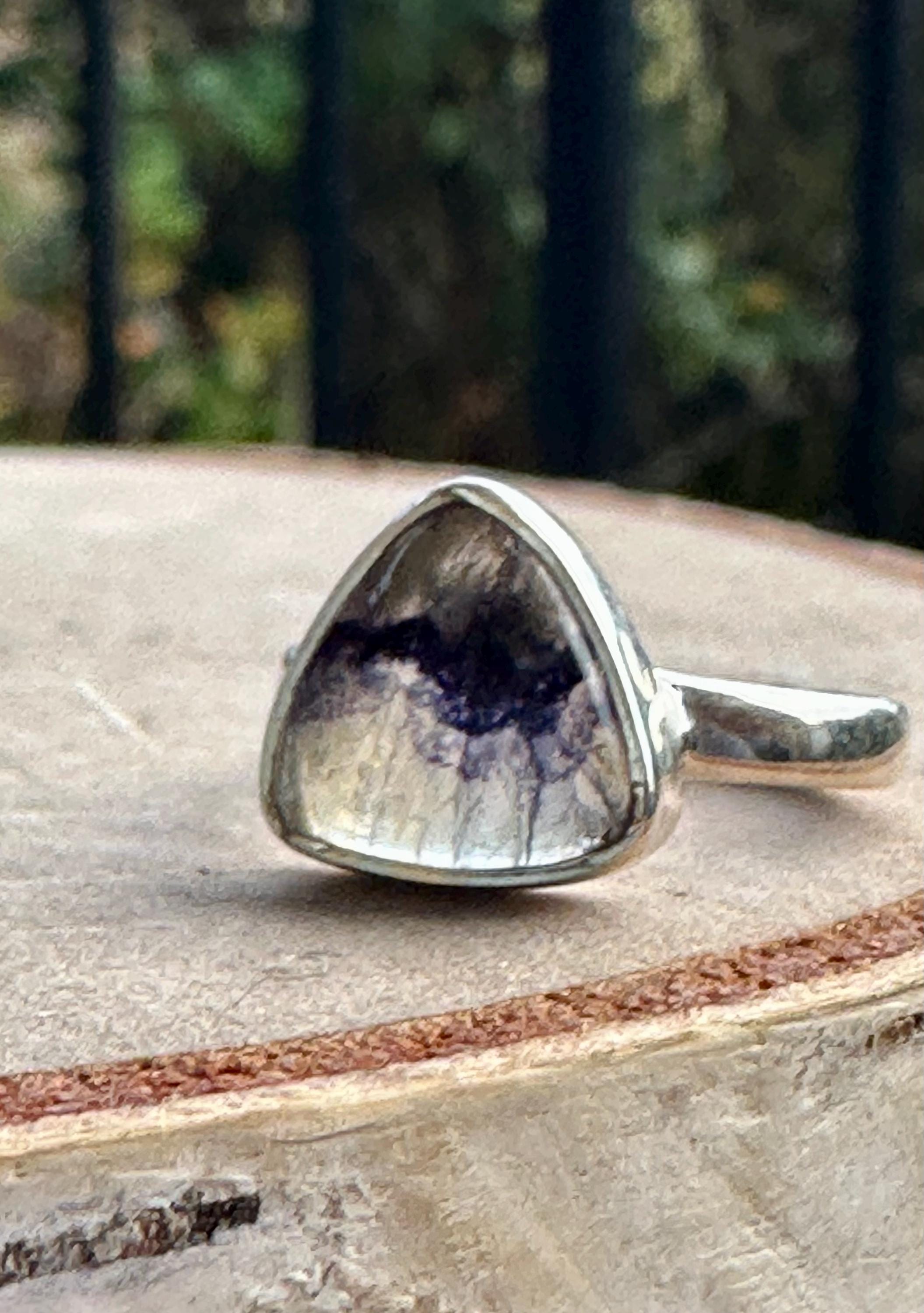 Blue John Silver Oval Ring 13mm x 13mm