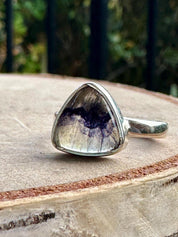Blue John Silver Oval Ring 13mm x 13mm