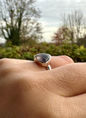 Blue John Silver Oval Ring 13mm x 13mm