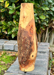 Tall Hand-Turned Burr Elm Wooden Vase – 5th Anniversary (Wood) Gift, Scandinavian Minimalist Decor.