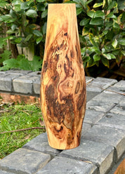 Tall Hand-Turned Burr Elm Wooden Vase – 5th Anniversary (Wood) Gift, Scandinavian Minimalist Decor.