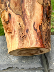 Tall Hand-Turned Burr Elm Wooden Vase – 5th Anniversary (Wood) Gift, Scandinavian Minimalist Decor.