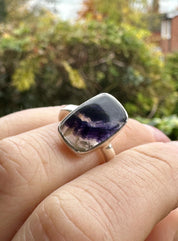 Blue John Silver Baguette Ring