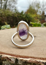Blue John Silver Handmade Oval Ring
