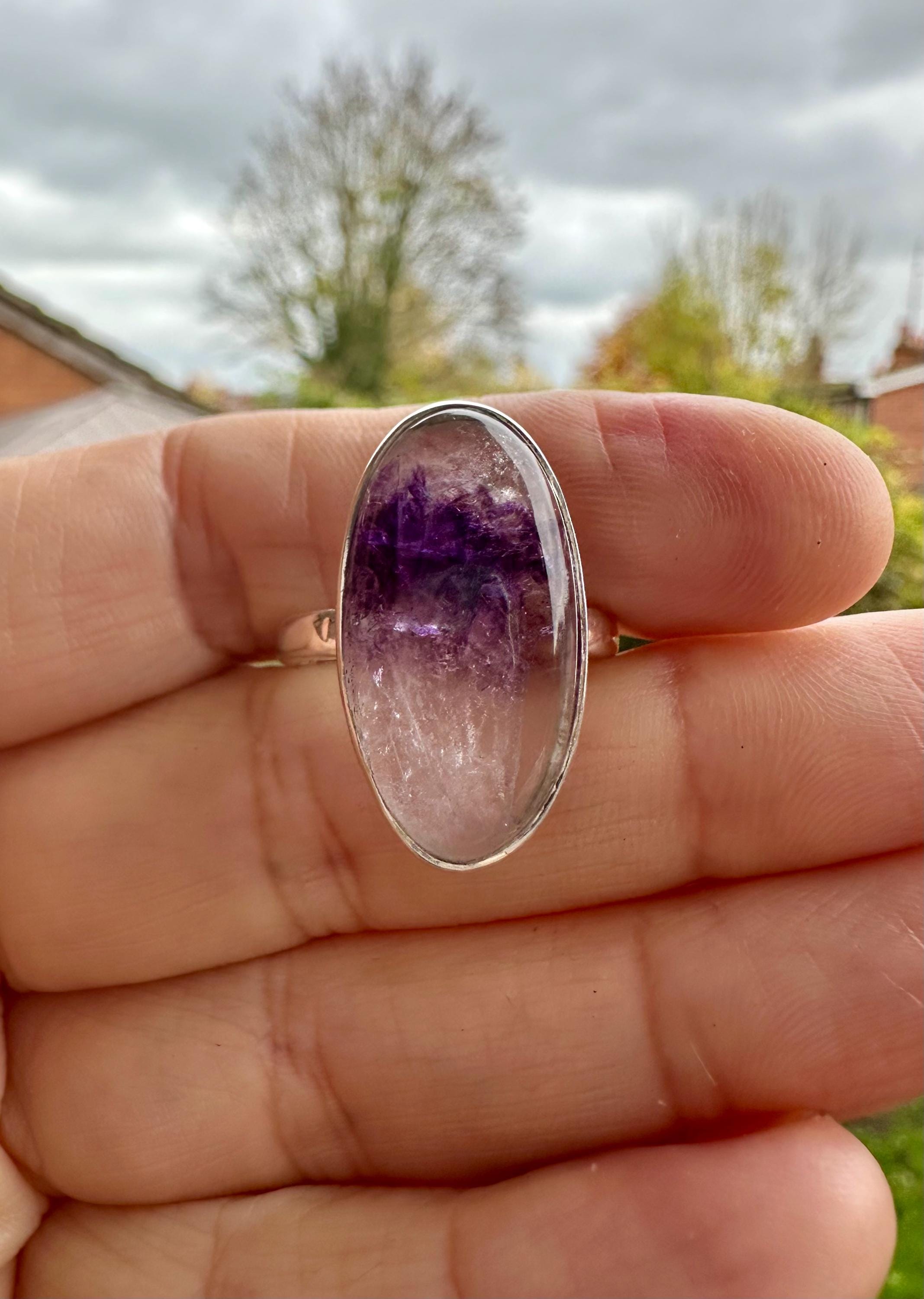 Blue John Silver Handmade Oval Ring
