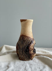 Handmade Elm Burr/Burl, Wooden Vase Hand-Turned Solid Wood, Rustic Natural Decor