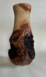Handmade Elm Burr/Burl, Wooden Vase Hand-Turned Solid Wood, Rustic Natural Decor