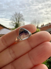 Blue John Silver Oval Ring 13mm x 13mm
