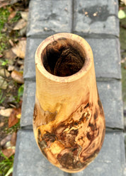 Tall Hand-Turned Burr Elm Wooden Vase – 5th Anniversary (Wood) Gift, Scandinavian Minimalist Decor.