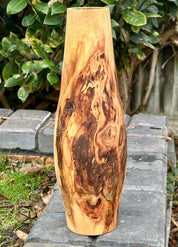 Tall Hand-Turned Burr Elm Wooden Vase – 5th Anniversary (Wood) Gift, Scandinavian Minimalist Decor.