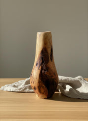Handmade Elm Burr/Burl, Wooden Vase Hand-Turned Solid Wood, Rustic Natural Decor