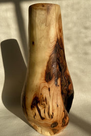 Handmade Elm Burr/Burl, Wooden Vase Hand-Turned Solid Wood, Rustic Natural Decor