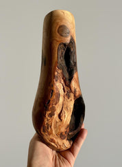 Handmade Elm Burr/Burl, Wooden Vase Hand-Turned Solid Wood, Rustic Natural Decor