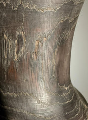 Hand-Carved Bog Oak Wooden Vase – Ancient Morta Oak Sculpture, 5th Anniversary Gift, UK Handmade