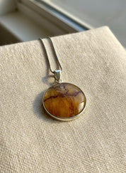 Blue John Sterling Silver Pendant: Derbyshire Spar Gemstone
