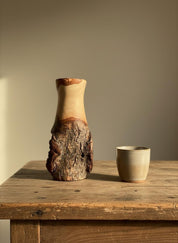 Handmade Elm Burr/Burl, Wooden Vase Hand-Turned Solid Wood, Rustic Natural Decor