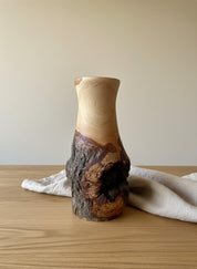 Handmade Elm Burr/Burl, Wooden Vase Hand-Turned Solid Wood, Rustic Natural Decor