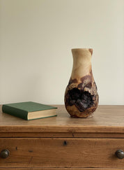 Handmade Elm Burr/Burl, Wooden Vase Hand-Turned Solid Wood, Rustic Natural Decor
