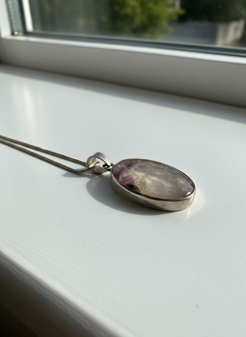 Oval Blue John 925 Sterling Silver Pendant