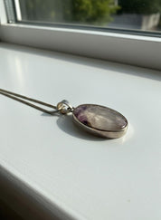 Oval Blue John 925 Sterling Silver Pendant