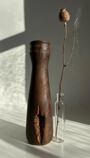 Hand Turned Pear Wood Vase – Rare UK Timber