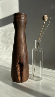 Hand Turned Pear Wood Vase – Rare UK Timber