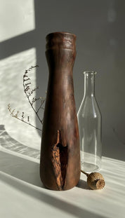 Hand Turned Pear Wood Vase – Rare UK Timber