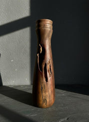 Hand Turned Pear Wood Vase – Rare UK Timber
