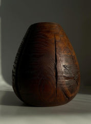 Hand Turned Oak Wood Vase – Wabi-Sabi Sculpture