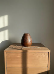 Hand Turned Oak Wood Vase – Wabi-Sabi Sculpture