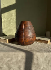 Hand Turned Oak Wood Vase – Wabi-Sabi Sculpture