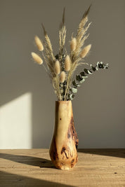 Handmade Elm Burr/Burl, Wooden Vase Hand-Turned Solid Wood, Rustic Natural Decor