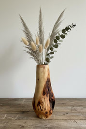 Handmade Elm Burr/Burl, Wooden Vase Hand-Turned Solid Wood, Rustic Natural Decor