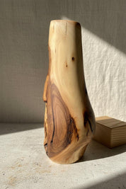 Handmade Elm Burr/Burl, Wooden Vase Hand-Turned Solid Wood, Rustic Natural Decor