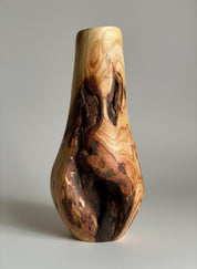 Handmade Elm Burr/Burl, Wooden Vase Hand-Turned Solid Wood, Rustic Natural Decor