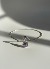 Teardrop Blue John Pendant in Silver | Derbyshire Spar Necklace